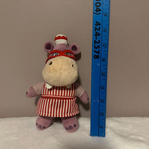 Disney Store Halle Hippo Chef Plush Stuffed Animal Toy Purple 8" Doc McStuffin